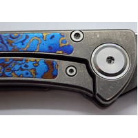 Maxace Peregrine ZDP189 Folding Knife 90mm Grey Titanium with Timascus Inlays