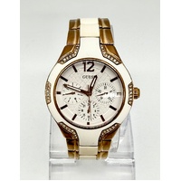 Guess Ladies White and Rose Gold W0556L3 Stainless Steel Analog Watch