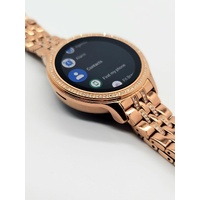 Fossil Rose Gold Tone Stainless Steel Strap Ladies Smartwatch with Box