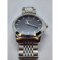 Gucci G Timeless 126.4 Sapphire Crystal Stainless Steel Silver Quartz Mens Watch