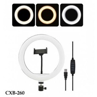 Ring Fill Light 10 Inch CXB-260 Dimmable 3 Light Modes with 11 Level Brightness