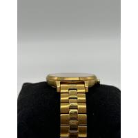 Nixon The Kensington Watch Movin Out Gold Case Steel Bracelet Band Gold Face