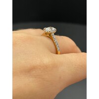 Ladies 18ct Yellow Gold Oval Diamond Engagement Ring (Pre-Owned)