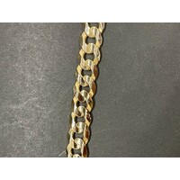 Unisex 9ct Yellow Gold Curb Link Bracelet