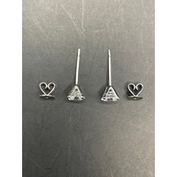 Ladies 18ct White Gold CZ Stud Earrings