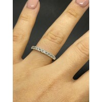 Ladies 9ct white gold diamond wedding band ring