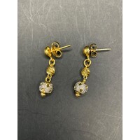 Ladies 21ct Yellow Gold Dangle Earrings