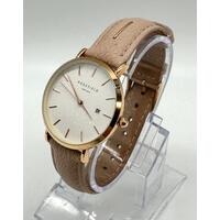 Rosefield RF165 Ladies Pink Rose Gold Leather Band Watch Analog Display