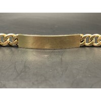 Unisex 14ct Yellow Gold Curb Link ID Bracelet