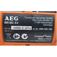 AEG Jobsite Radio BR18C-X4 Skin Only Compact 18V Radio for Jobsite Use