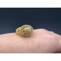 Unisex 18ct Yellow Gold Diamond Ring