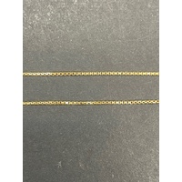 Ladies 9ct Yellow Gold Box Link Necklace and Pendant