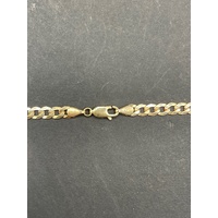 Unisex 9ct Yellow Gold Curb Link Necklace with Cross Pendant