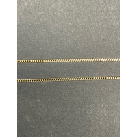 Unisex 9ct Yellow Gold Curb Link Necklace with Cross Pendant