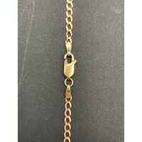 Ladies 9ct Yellow Gold Curb Link Necklace & Love Heart MUM Pendant