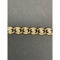 Ladies 9ct Yellow Gold Fancy Link Diamond Bracelet