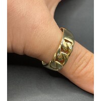 Ladies 9ct Yellow Gold Curb Link Pattern Diamond Ring