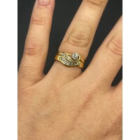 Ladies 18ct Yellow Gold Diamond Ring Set