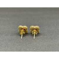 Ladies 18ct Yellow Gold Clover Stud Earrings