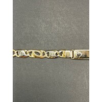 Mens 18ct Yellow Gold Birdeye/ Anchor Link ID Bracelet