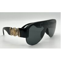 Versace Medusa Biggie GB1/87 140 3N Shield Black Dark Grey Mens Sunglasses