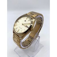 Tommy Hilfiger Gold Mens Stainless Steel Watch 5 Bar Water Resistant