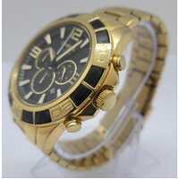 Chisel Mens Gold Tone Stainless Steel Black Dial Chronograph Watch 5829181