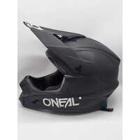 Oneal Flat Solid Black MX Helmet (Size L) Lightweight Impact-Resistant