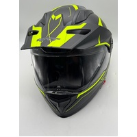 RXT Safari Black Fluro Motorcycle Helmet Size XL 60cm with Dust Bag