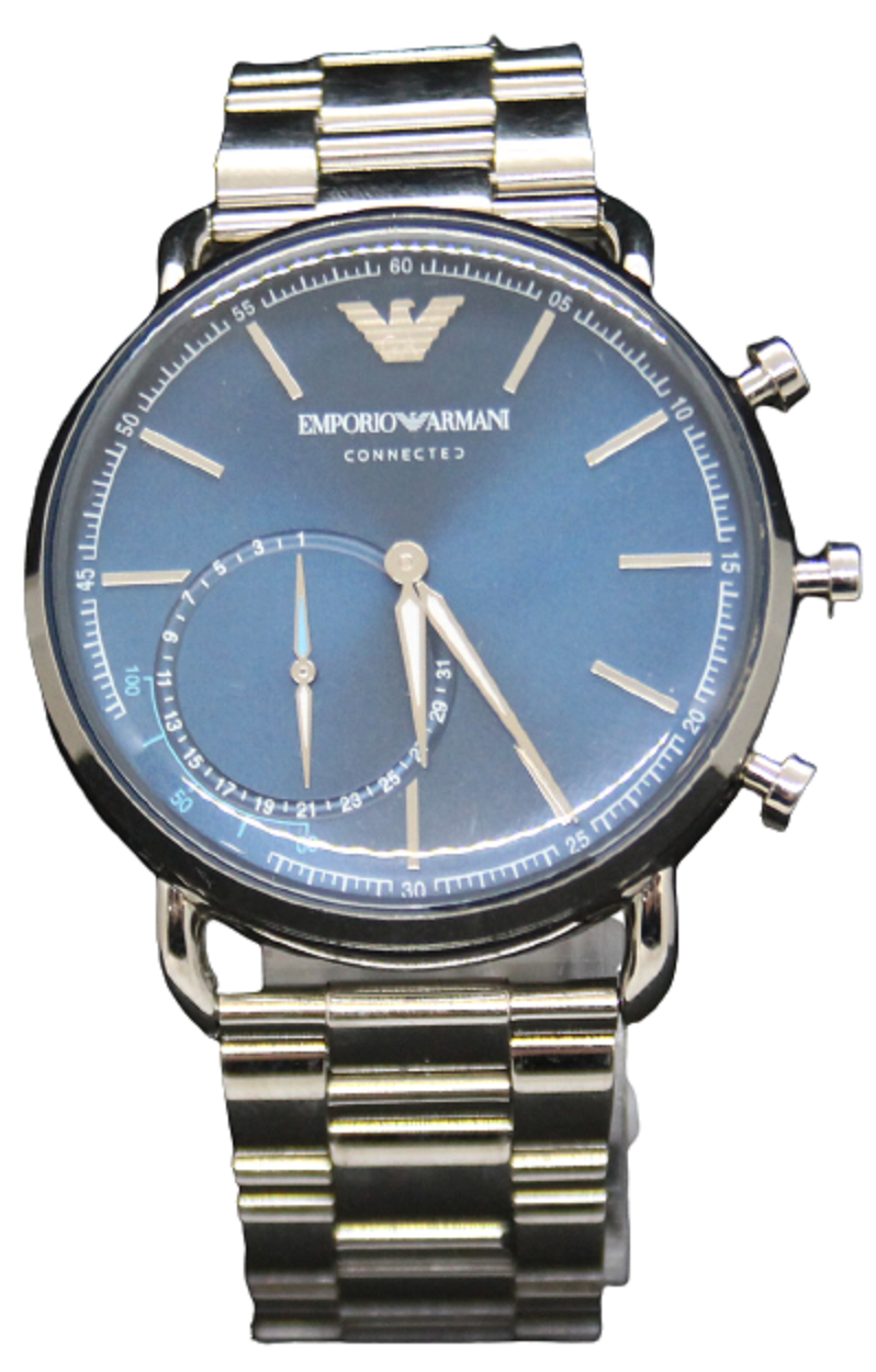 Emporio Armani Men's Smartwatch 43mm Silver/Blue - ART3028