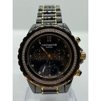 Michael Hill 9427A with 0.50 Carat TW of Diamonds Men’s Watch in Black Ceramic & Gold Tone Stainless Steel (Pre-Owned)