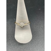 Ladies 9ct Yellow Gold Diamond Ring (Pre-Owned)