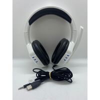 Sonic B Wired Gaming Headset White Lightweight Adjustable Headband