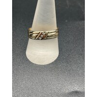 Unisex 9ct Yellow Gold Diamond Ring (Pre-Owned)