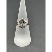 Ladies 9ct Yellow Gold Multicolour Gemstone Ring (Pre-Owned)