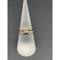 Ladies 9ct Yellow Gold Diamond Ring Set (Pre-Owned)