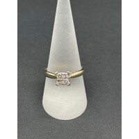 Ladies 9ct Yellow Gold Diamond Ring (Pre-Owned)