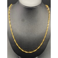 Ladies 21ct Yellow Gold Singapore Link Necklace (Pre-Owned)