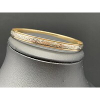 Ladies 9ct Two Tone Round Bangle