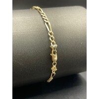 Unisex 9ct Yellow Gold Figaro Link Bracelet