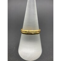 Unisex 21ct Yellow Gold Laser Cut Ring