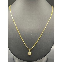 Ladies 22ct Yellow Gold Snake Link Chain & Diamond Pendant