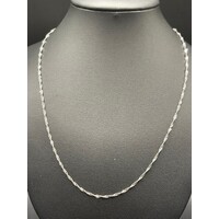 Ladies 9ct White Gold Margarita Link Necklace