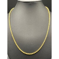 Ladies 10ct Yellow Gold Twist Rope Link Necklace