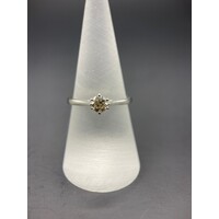 Ladies 14ct White Gold Solitaire Diamond Ring