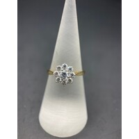 Ladies 14ct Yellow Gold Cubic Zirconia Floweret Ring