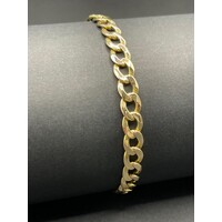 Mens 9ct Yellow Gold Curb Link Bracelet