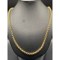 Ladies 18ct Yellow Gold Round Belcher Link Necklace