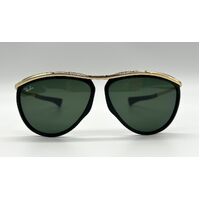 Ray-Ban Olympian Aviator RB2219 901/31 59 Unisex Sunglasses in Black and Green