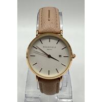 Rosefield RF165 Ladies Pink Rose Gold Leather Band Watch Analog Display